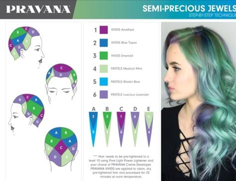 Pravana Semi-Precious Jewels hair color chart Pravana Hair Color, Hair Color Placement, Hair Color Idea, Creative Hair Color, Hair Color Formulas, Hair Techniques, Hair Color Techniques, Fantasy Hair, Professional Stylist