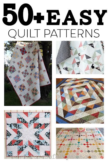 50+ EASY quilt patterns! Make your first quilt today with one of these simple quilt patterns. Includes free patterns as well as patterns for purchase that are perfect for beginners. Hand Pieced Quilts Patterns, Amish Quilt Patterns Free, Easy Quilt Patterns Free Templates, Gray Quilt Patterns, Hst Quilt Patterns, Easy Quilt Patterns For Beginners, Easy Quilt Patterns Free, Free Quilt Patterns Printables, Beginner Quilt Patterns Free