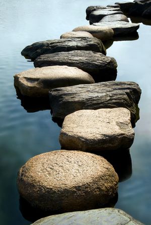 Every charitable act is a stepping stone toward heaven.   Henry Ward Beecher Gravel Walkway, Backyard Walkway, Stone Pathway, Sticks And Stones, Land Art, Zen Garden, Stone Rocks, The Shape, Garden Paths