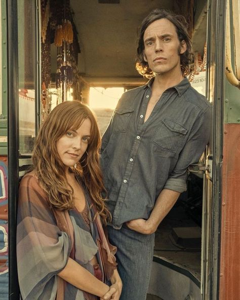 Sam Claflin and Riley Keough as Billy Dunne and Daisy Jones Billy And Daisy, Billy Dunne, Lindsey Buckingham, Jackson Browne, Riley Keough, Sam Claflin, Daisy Jones, Lisa Marie Presley, Fleetwood Mac