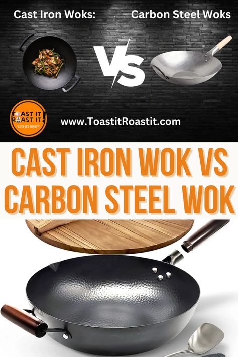 Cast Iron Wok vs Carbon Steel Wok: A Comprehensive Comparison. Stepping into the culinary world is an adventure, especially when you discover the art of cooking with a wok. More than just a cooking pan, a wok is a versatile tool that brings out the best flavors in your food. Carbon Steel Wok, Cast Iron Wok, Art Of Cooking, Wok Cooking, Woks, Cooking Pan, Cooking Art, Pros And Cons, Carbon Steel