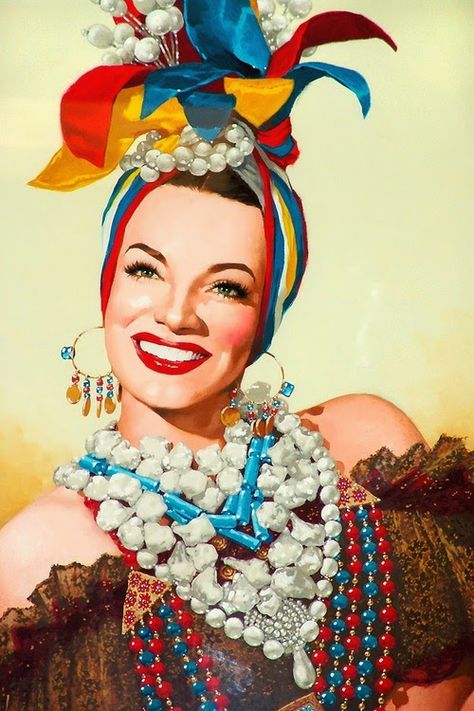 Carmen Miranda Summer Olympics Party, Carmen Miranda Costume, Bijoux Art Deco, Carmen Miranda, Rio Carnival, Carmen Sandiego, Vintage Blog, Norman Rockwell, Arte Pop