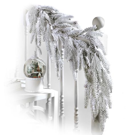 Garland is always a timeless and beautiful addition at Christmas time. This 48" Flocked Weeping Noble Fir Garland Crafted of plastic is definitely pleasing to the eye. The perfect sparkle to your fireplace or front porch this season. Flocked Garland, Winter Wonderland Decorations, Faux Christmas, Christmas Garlands, Christmas Wreaths & Garlands, Artificial Garland, Creative Display, Christmas Store, Elegant Christmas