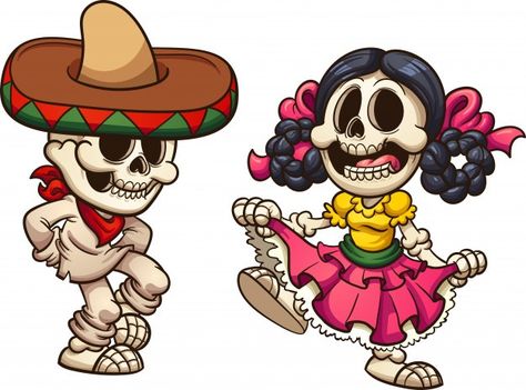 Esqueletos mexicanos | Premium Vector #Freepik #vector #halloween #caracter #dibujos-animados #lindo Mexican Skeleton, Day Of The Dead Art, Monster Face, Halloween Crafts Decorations, Cartoon Monsters, Sugar Skull Art, Art Et Illustration, Mexican Culture, Pencil Art Drawings