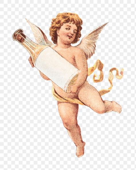 Angel Vintage Illustration, Cherubs Holding Banner, Cherub Illustration, Boyfriend Tattoos, Holding Perfume, Perfume Png, Cherub Art, Bakery Aesthetic, Bahn Mi