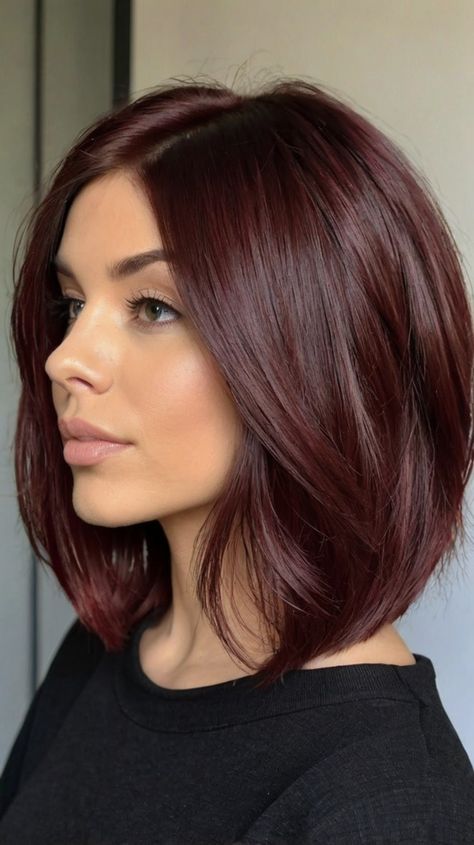 Best Fall Hair Colors for Hazel Eyes 🌟 Best Brunette Color To Hide Gray, Fall Hair For Hazel Eyes, Hair Colour For Grey Hair, Deep Red Hair Color Short, Dark Auburn Bob Haircut, Best Hair Color For Blue Green Eyes, Auburn Hair With Hazel Eyes, Red Hair For Hazel Eyes, Red Undertone Brown Hair