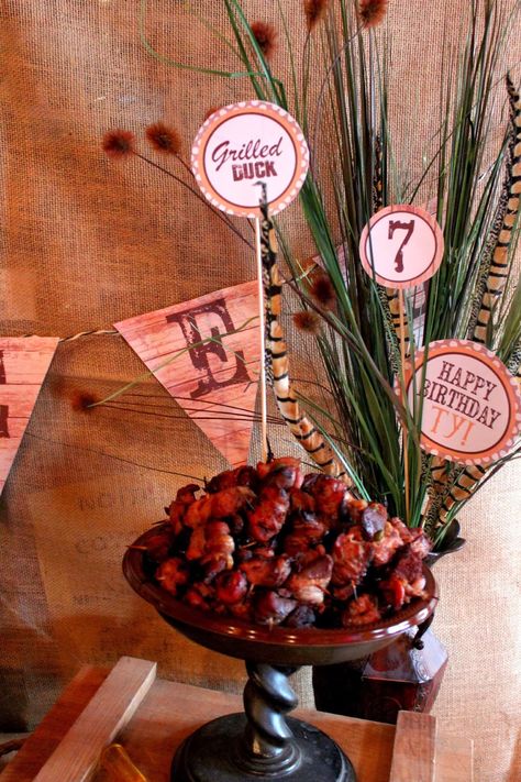 Just a little lagniappe: Duck Hunting Party Duck Hunting Party Food Ideas, Duck Hunting Birthday Party Food, One Lucky Duck Food Ideas, One Lucky Duck Birthday Party Food, Duck Hunting Party, Duck Hunting Birthday Party, Hunting Birthday Party, Hunting Birthday, Duck Birthday