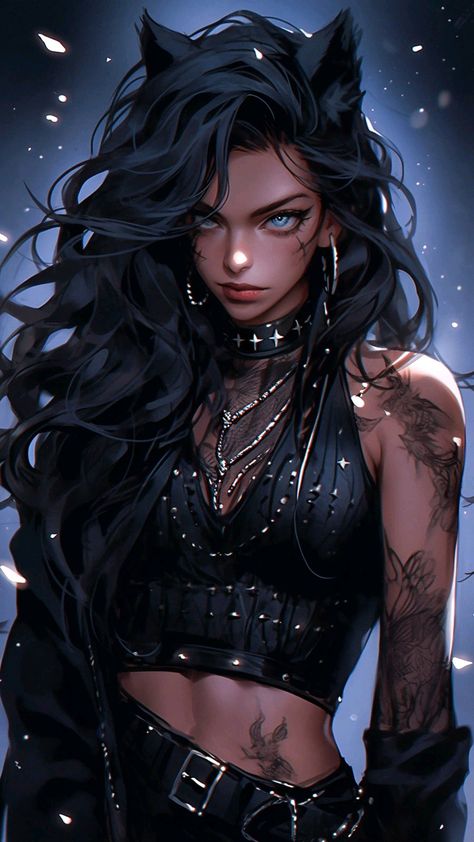 Anime Cat Woman, Female Bard, Werewolf Girl, Female Werewolves, Demon Wolf, Wolf Character, Hybrid Art, Wolves And Women, Demi Human