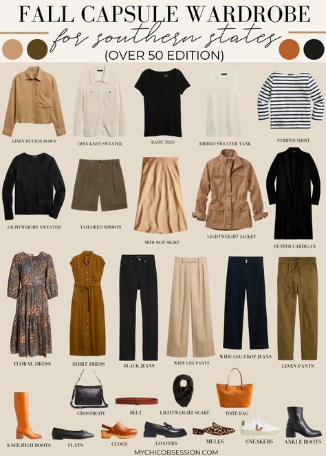 Fall Capsule Wardrobe for Warm Climates (Women Over 50) - MY CHIC OBSESSION Princesa Anne, Capsule Wardrobe Women, Fashion Capsule Wardrobe, Winter Capsule Wardrobe, Winter Mode, Moda Chic, Fall Capsule Wardrobe, Floral Shirt Dress, Fashion Capsule