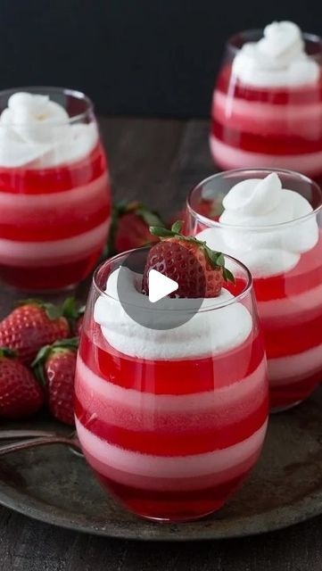 Beth Baumgartner on Instagram: "We’re getting ready for Valentine’s Day by celebrating with these strawberry jello cups! Bursting with fruity goodness, they’re the perfect treat to satisfy your sweet tooth cravings. Their pink and red layers make them perfect for Valentine’s day, and kids LOVE them! Comment “strawberry” for the recipe! #blogger #food #foodblogger #dessert #michiganblogger #bakery #bakinggoals #ohmyyum #recipes #recipe #recipedeveloper #easyrecipe #valentinesday #desserts #easyrecipe #jello #strawberry https://thefirstyearblog.com/layered-strawberry-jello-cups/" Strawberry Jello Cups, Layered Jello Recipe, Jello With Cool Whip, Jello Deserts, Strawberry Jello Cake, Layered Jello, Jello Cups, Jello Cake, Strawberry Jello