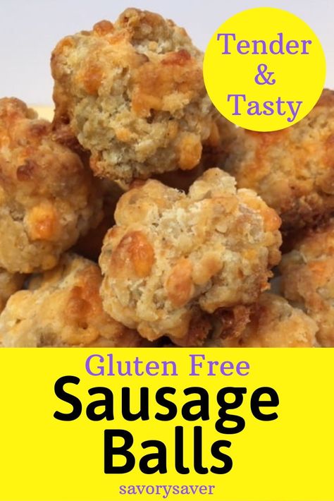 Gluten free sausage balls are a simple appetizer that everyone likes. Gluten Free Bisquick is an easy swap for traditional Bisquick recipe and cream cheese keeps them from drying out. Gluten Free Sausage Balls, Gluten Free Bisquick, Gluten Free Sausage, Sausage Balls Recipe, Simple Appetizer, Gluten Free Appetizers, Bisquick Recipes, Gluten Free Christmas, Sausage Balls