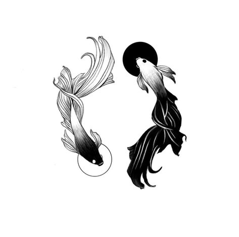 Tato Ikan Koi, Pisces Tattoo Designs, Ying Yang Tattoo, Yin Yang Tattoos, Pisces Tattoos, Koi Tattoo, Koi Fish Tattoo, Inspiration Tattoos, Парные Тату