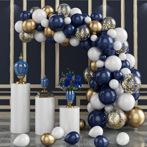 Black And Gold Balloons, Gold Confetti Balloons, Metallic Balloons, White Balloons, Arch Kit, Blue Balloons, Gold Confetti, Wedding Balloons, Gold Balloons