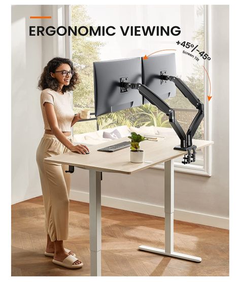 Amazon influencer Workstation Design, Dual Monitor Desk, Office Screens, Dual Monitor Arms, Monitor Desk, Dual Monitor Stand, Desk With Keyboard Tray, Monitor Arm, Electric Standing Desk