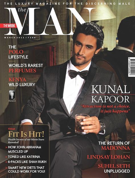 Kunal Kapoor. The Man India March 2012. Kunal Kapoor Actor, Kunal Kapoor, Four Movie, John Abraham, Luxury Magazine, Muscle Up, We Movie, Queen Quotes, Bollywood Actors