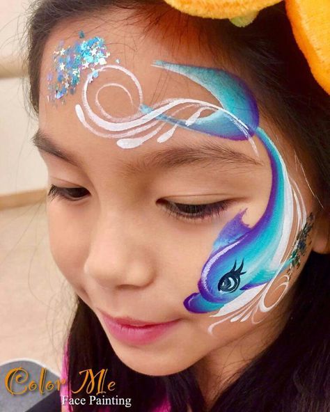 Vanessa Mendoza Dolphin Face Paint, Vanessa Mendoza, Kids Face Painting Easy, Mermaid Face Paint, Face Painting Images, Animal Face Paintings, Festival Face Paint, Christmas Face Painting, Cheek Art