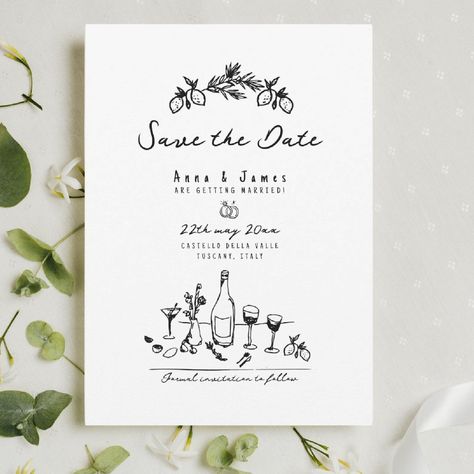 Italian Wedding Stationery, Italian Wedding Invite, Italian Wedding Invitations, Doodle Wedding, Save The Date Inspiration, Save The Date Invite, Hand Drawn Wedding, Wedding Painting, Wedding Invitation Inspiration