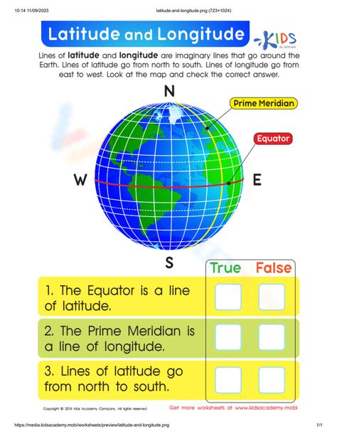 Test image Lines Of Latitude And Longitude, Prime Meridian, Kids Worksheet, Test Image, Latitude And Longitude, Worksheet For Kids, Answering Questions, Worksheets For Kids, Printables Kids