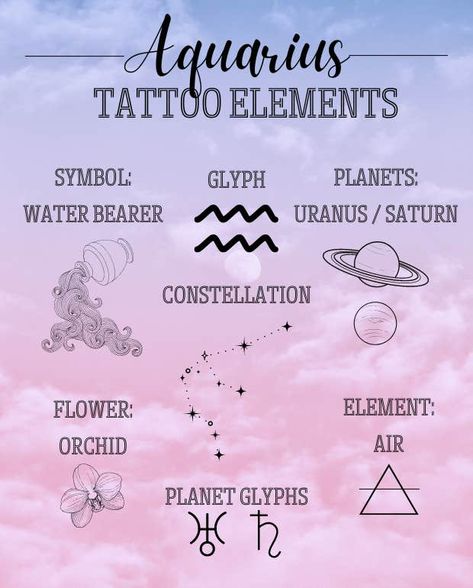 20 Unique Aquarius Tattoo Ideas | YourTango Celestial Aquarius Tattoo, Aquarius Constellation Piercing, Moon And Aquarius Tattoo, June Tattoo Ideas Zodiac Signs, Tattoo Ideas Astrology Aquarius, Finger Tattoos Aquarius, Aquarius Air Sign Tattoo, Aquarius Constalation Tatoos, Aquarius Tattoos Ideas