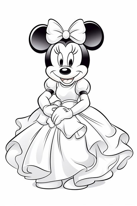 Disney Characters Coloring Pages, Disney Coloring Pages Printables, Mickey Coloring Pages, Minnie Mouse Coloring Pages, Minnie Mouse Drawing, Mickey Mouse Coloring Pages, Disney Princess Coloring Pages, Prințese Disney, Mickey Mouse Art