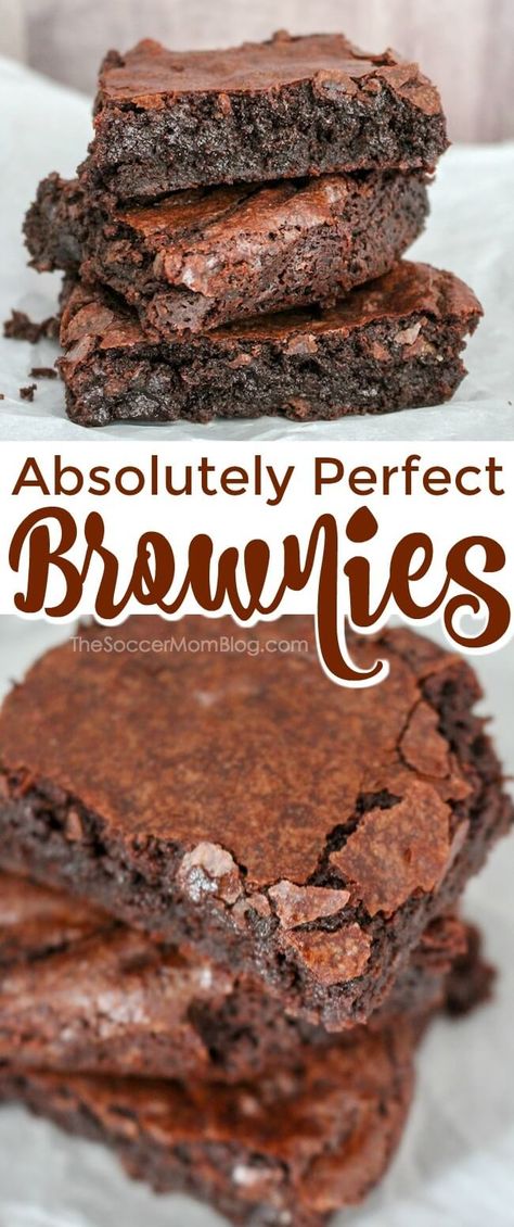 These truly are absolutely perfect fudge brownies from scratch! Click for video recipe tutorial and step-by-step photo instructions. Fudge Brownies From Scratch, Fudge Brownie Recipe, Cookie Dough Cake, Cheesecake Oreo, Brownies From Scratch, Perfect Brownies, Best Brownie Recipe, Brownies Recipe Homemade, Recipe Tutorial