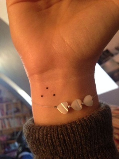 3 dots tattoo isn’t as simple as it seems at first sight. Be ready to explore, since we have spent dozens of hours researching its deep meaning! Three Dots Tattoo Meaning, Finger Dot Tattoo, Dot Tattoo Meaning, 3 Dot Tattoo, Dotted Tattoo, Dots Tattoo, Triangle Tattoo Meaning, Small Wave Tattoo, Gang Tattoos