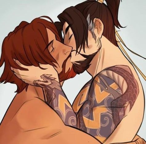 Hanzo X Mcree Fanart, Cole Cassidy And Hanzo, Hanzo X Mccree Fanart, Hanzo X Jesse, Cole Cassidy X Hanzo, Mcree X Hanzo, Mlm Ship Art, Cassidy Over Watch 2, Hanzo And Cassidy