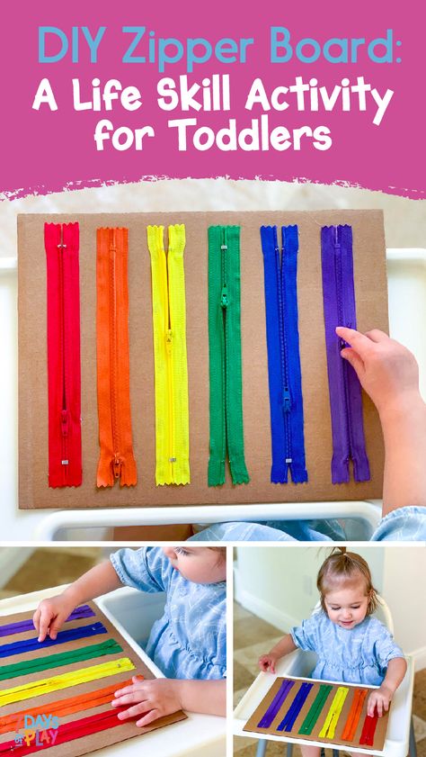 Zipper Board, Asd Activities, Toddler Fine Motor Activities, Tactile Activities, Diy Preschool, Fine Motor Activities For Kids, Easy Toddler Activities, Activity For Toddlers, Nursery Activities