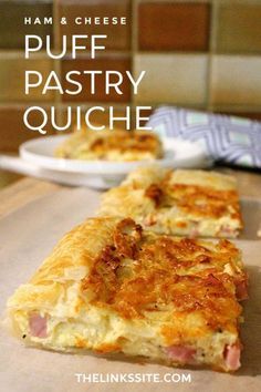 Ham And Cheese Puff Pastry, Ham Cheese Puff Pastry, Puff Pastry Quiche, Puff Pastry Recipes Dinner, Quiche Breakfast, Puff Pastry Recipes Savory, Cheese Puff, Quiche Recipes Easy, Cheese Puff Pastry