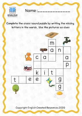 Kindergarten Crossword Puzzle Kindergarten Crossword Puzzles, Cvc Puzzles Kindergarten, Kindergarten Puzzle Worksheets, Cross Words Puzzle For Kids, English Puzzles Worksheets, Cvc Crossword Puzzles, Cross Word Puzzles For Kids, Puzzle For Kindergarten, Cvc Puzzle