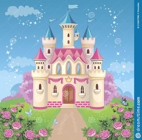 Infant Classroom Decorations, Meadow Illustration, Castle Cartoon, Disney Princess Birthday Cakes, Castle Clipart, Fairy Tale Castle, Disney Princess Castle, Carnival Birthday Party Theme, Castle Drawing