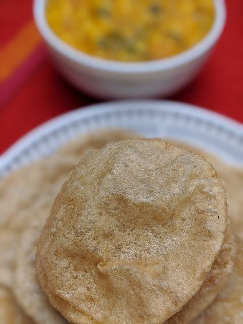 Whole Wheat Fry Bread, Bread With Wheat Flour, Poori Bhaji, Deep Fried Bread, Fried Bread, Mango Pulp, Fry Bread, Indian Breakfast, Snack Options