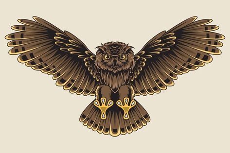 Flying owl with open wings and claws log... | Premium Vector #Freepik #vector #beak #owl #bird #cartoon-owl Owl With Open Wings, Flying Owl, Open Wings, Logo Mascot, Owl Tattoo Design, Owls Drawing, Owl Tattoo, Owl Bird, Chest Tattoo