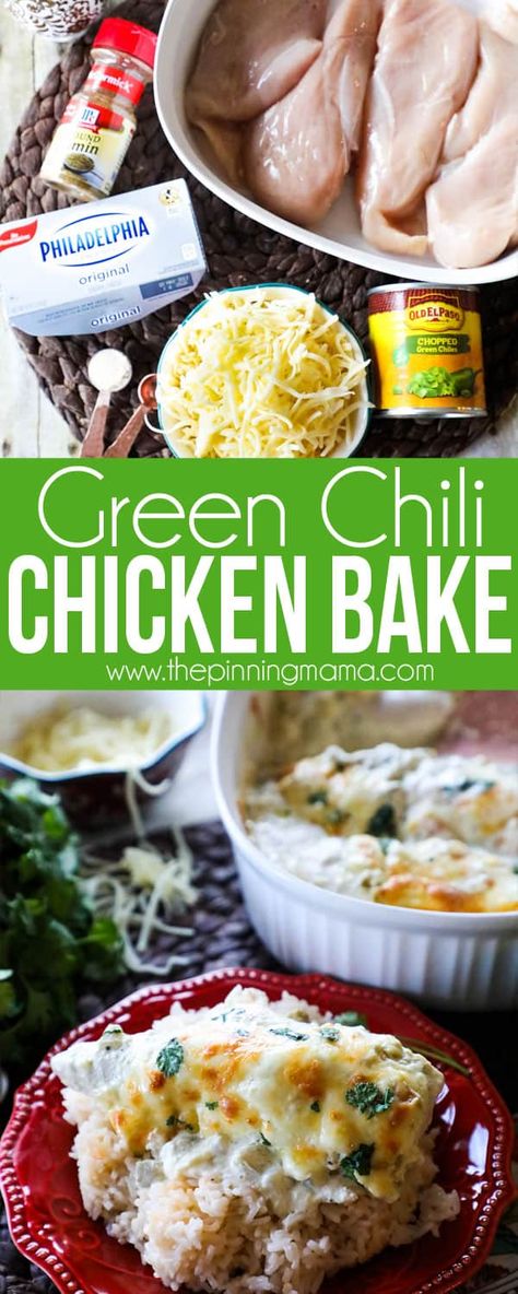 Green Chili Chicken Bake, Green Chili Chicken, Mexican Meals, Chili Chicken, Diner Recept, Chicken Bake, Green Chili, Low Carb Dinner, Idee Pasto Sano