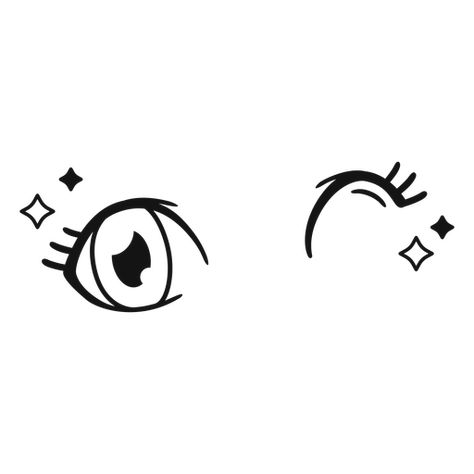 Wink eyes anime stroke PNG Design Winking Anime Eyes, Wink Drawing, Sick Tattoos, Winking Eye, Journaling Aesthetic, Cute Eyes Drawing, Sick Tattoo, Chibi Characters, Vinyl Ideas