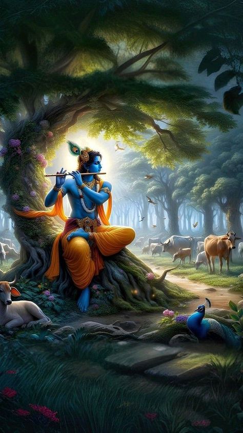 Lord Sri Krishna Hd Wallpapers, Wallpaper Of Krishna Ji, Kanha Background, Bhagavan Photo, Krishna 4k Hd Wallpaper, Krishna Lord Photos, Krishna Ji Photo, Krishna Painting Wallpaper, Lord Krishna Illustration