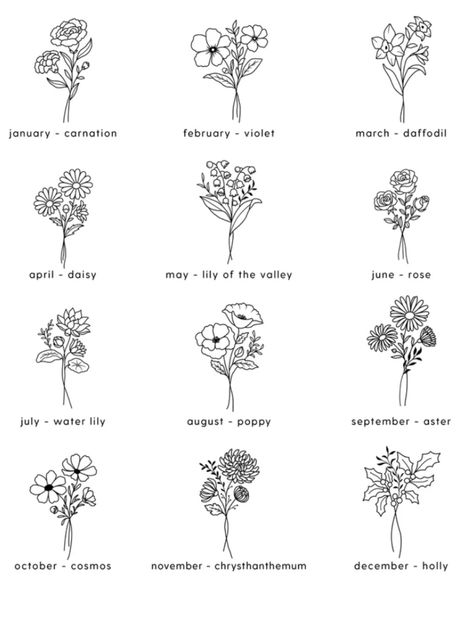 April Birth Month Tattoo, Flowers By Month, April Birth Month, 2024 Tattoo, August Flowers, October Flowers, Birth Flower Tattoos, Diy Embroidery Patterns, Subtle Tattoos