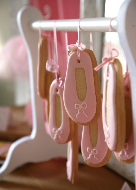 Ballerina Birthday Party Ideas | Photo 1 of 17 | Catch My Party 4de Verjaardag, Ballet Cakes, Ballerina Cookies, Shoe Cookies, Ballerina Birthday Party, Ballet Birthday Party, Ballerina Baby Showers, Idee Babyshower, Ballet Birthday