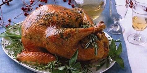 Herbed Roasted Turkey Recipe | Martha Stewart Best Roast Turkey Recipe, Best Roasted Turkey, Perfect Roast Turkey, Herb Roasted Turkey, Roast Turkey Recipes, Roast Turkey, Turkey Recipes Thanksgiving, Turkey Recipe, Turkey Breast