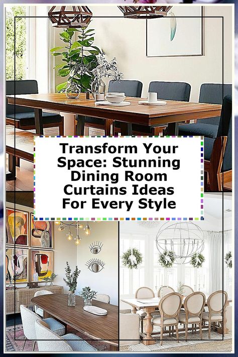 Discover how to elevate your dining area with our stunning dining room curtains ideas for every style. From elegant drapes to modern sheers, find the perfect window treatments that complement your decor and enhance your dining experience. Whether you prefer bold patterns or subtle hues, our curated selection will inspire you to transform your space into a cozy and stylish haven. Explore creative ways to make your dining room shine! Dining Room Curtains Ideas, Room Curtains Ideas, Dining Room Window Treatments, Dining Room Curtains, Curtains Ideas, Room Curtains, Elegant Drapes, Beautiful Curtains, Bold Patterns