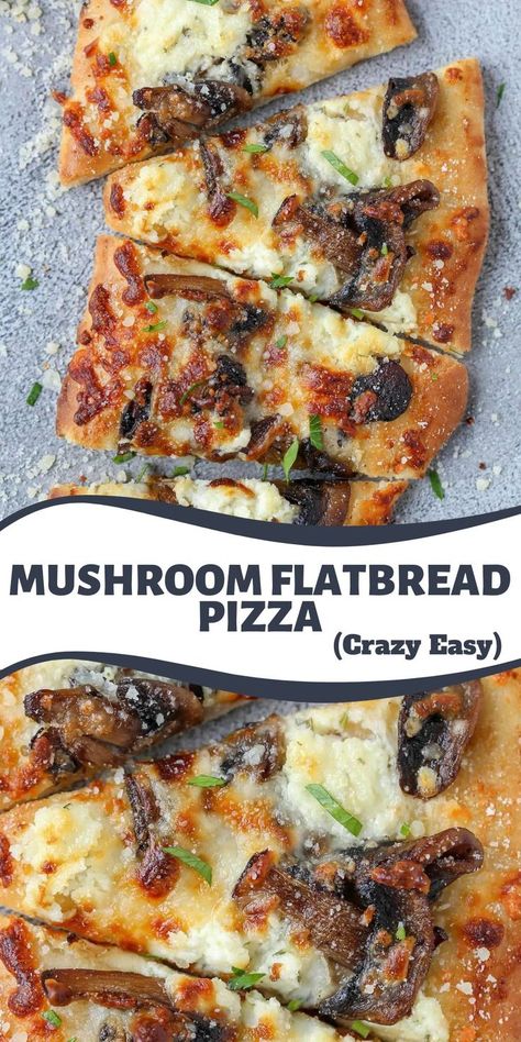 Mushroom Flatbread Recipes, Mushroom Flatbread, Flatbread Toppings, Veggie Flatbread, Flatbread Pizza Recipes, Healthy Pizza Recipes, Pizza Recipes Easy, Flatbread Recipes, Healthy Pizza