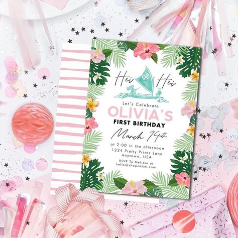 Moana 2nd Birthday Invitations, Moana 1st Birthday Invitations, Moana Hawaiian Birthday Party, Hei Hei Birthday Party, Moana Two Year Old Party, Moana Third Birthday Party, Moana 3rd Birthday Party, Moana Second Birthday Party, Moana 2nd Birthday Party For Girl