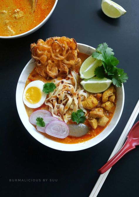 Coconut Noodle Soup, Recipes Noodles, Childhood Food, Burmese Food, Crispy Shallots, Coconut Milk Recipes, Indian Cooking Recipes, Chickpea Flour, The Crossroads