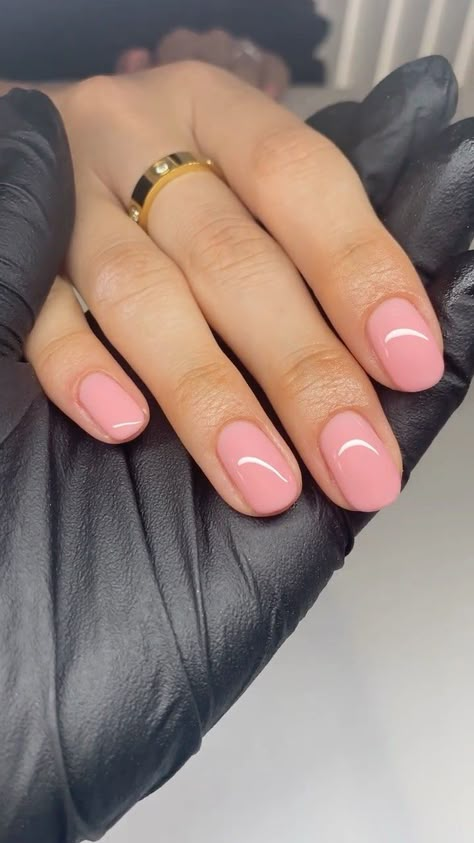 Pink Spring Nails, Shellac Nail Colors, Trendy Shades, Squoval Nails, Pink Gel Nails, One Color Nails, Subtle Nails, Simple Gel Nails, Cute Gel Nails