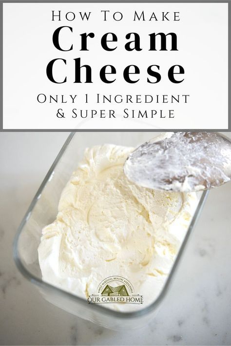 Cream Cheese At Home, Homemade Cream Cheese Recipe, Cream Cheese Homemade, Cheese Recipes Homemade, Cheese At Home, Homemade Cream Cheese, Diy Cheese, How To Make Cream, Make Cream Cheese