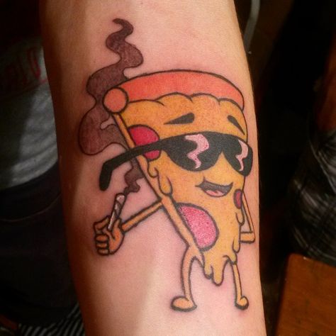 Athens Tattoo, Pizza Steve, Black And Grey Realism, Pizza Pictures, Pizza Tattoo, Pizza Cartoon, Pizza Drawing, Best Tattoo Ever, The Munchies