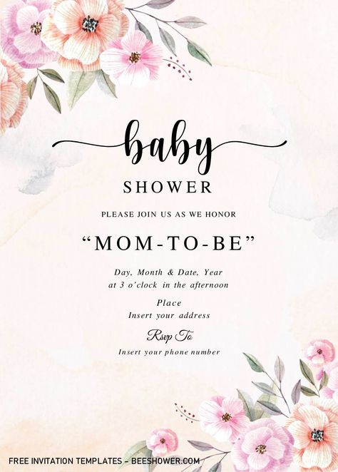 Download Now Rustic Floral Baby Shower Invitation Templates - Editable With Microsoft Word Baby Shower Card Design, Baby Shower Invitation Cards Design, Baby Shower Pics Indian, Free Invitation Templates Download, Baby Shower Invitation Cards Indian, Baby Shower Invitation Cards Template, Editable Invitations Free Templates, Baby Shower Card Wording, Baby Shower Card Ideas