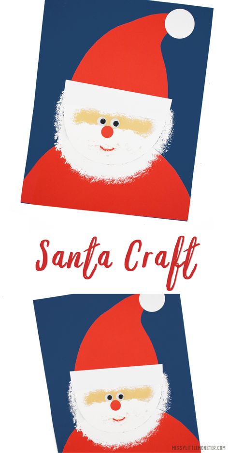 Santa Crafts For Kindergarten, Santa Crafts For Preschoolers, Preschool Santa Craft, Easy Santa Crafts For Kids, Santa Craft Preschool, Santa Art Projects For Kids, Santa Crafts For Toddlers, Santa Crafts Preschool, Christmas Santa Crafts