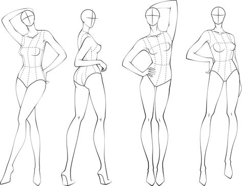 Fashion figure ten heads design template croquis wearing bodice Pose Mannequin, Shape Drawing, Fashion Illustration Template, Fashion Model Drawing, Croquis Fashion, Fashion Figure Templates, Fashion Illustration Poses, Fashion Model Sketch, Fashion Illustration Tutorial