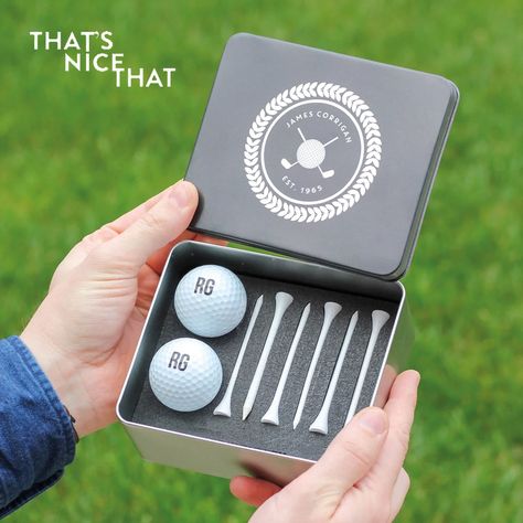 Personalised Golf Set With Golf Balls And Tees! Perfect for a golf loving friend! ⛳#personalisedgifts #fordad #golfing Personalized Golf Gifts, Cyclist Gifts, Golf Set, Golf Tee, Personalized Beer, Personalized Golf, Custom Golf, Golf Tees, Tool Gifts